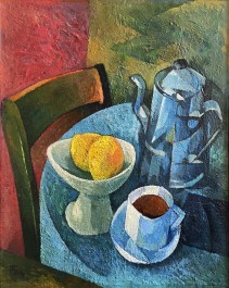 Painting Blue coffee pot | Картина Голубой кофейник | La peinture Cafetière bleue | Cuadro Cafetera azul