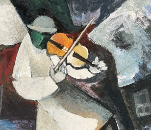 Painting Night violinist | Картина Ночной скрипач | La peinture Violoniste de nuit | Cuadro Violinista nocturno