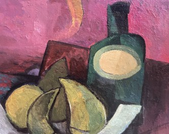 Painting Green bottle and pears | Картина Зеленая бутылка и груши | La peinture Bouteille verte et poires | Cuadro Botella verde y peras